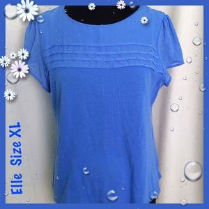 Elle Blue Short Sheer Sleeves Top XL